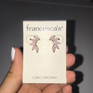 francesca’s pink & gold cubic zirconia earrings!